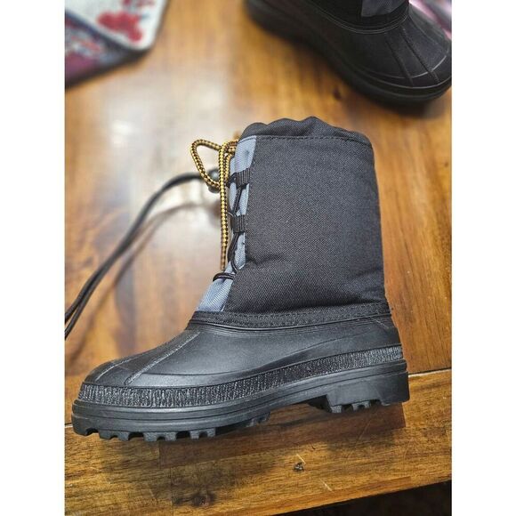 Snow Prince Rubber Boots Cinch Secure Closure Inner Bootie Unisex Kids Size 1 - Picture 5 of 11
